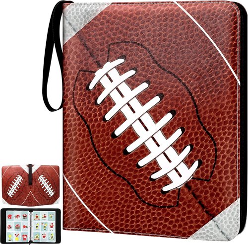Elcoho Football Card Binder - 900 Pocket Trading Card Holder with Sleeves & 3 D-Ring Album | Perfect for Sports Collectors