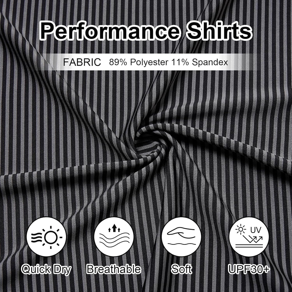 Skiennix Men's Golf Polo Shirt - Moisture-Wicking Short Sleeve Striped Performance Top