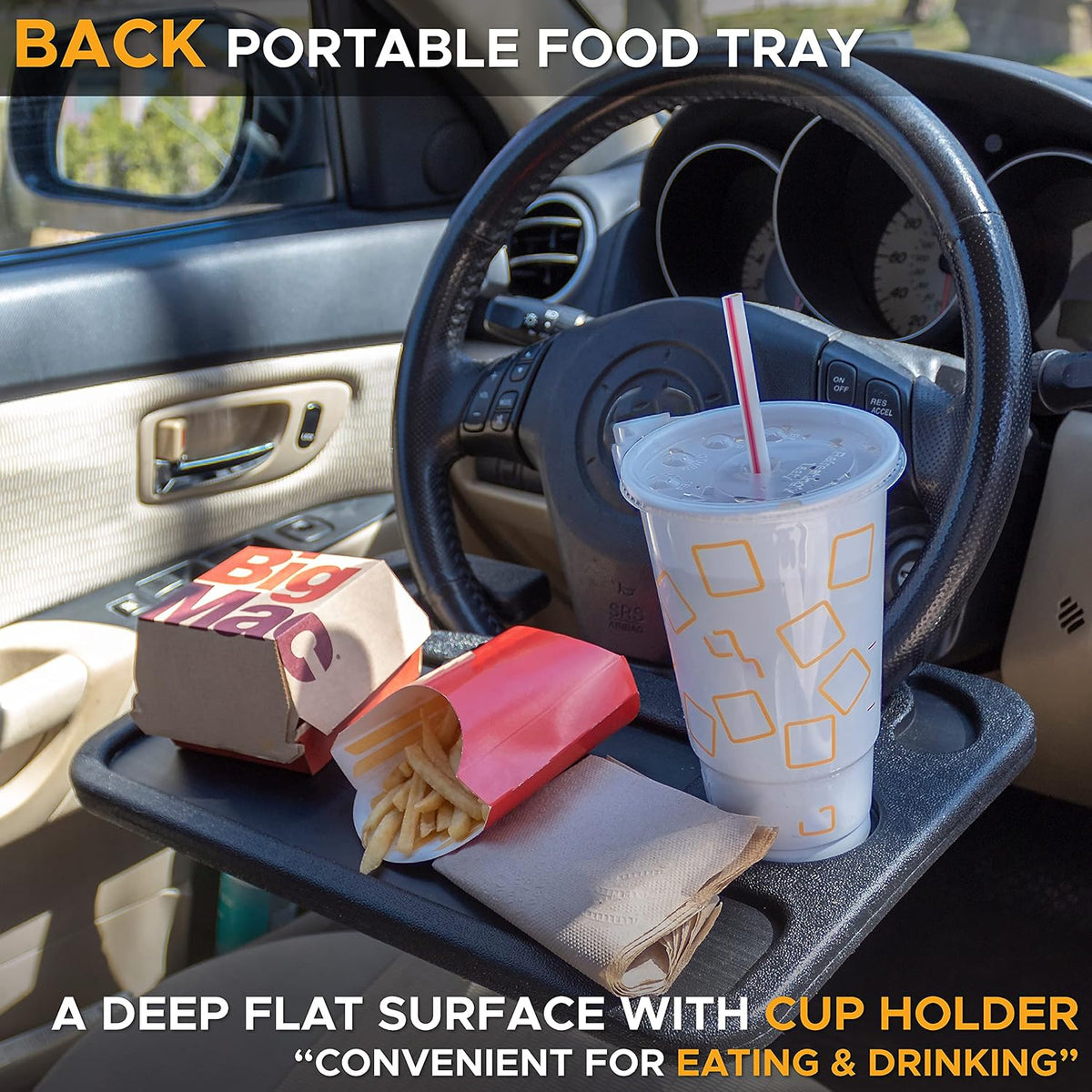 EcoNour 2 in 1 Car Steering Wheel Desk | Car Tray for Laptop