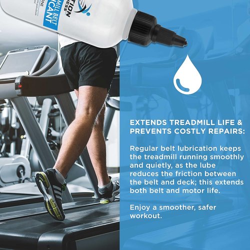 Action Fitness 100% Silicone Treadmill Lubricant - 4oz Bottles with Dual Applicators for Easy Maintenance | Extends Life & Smooths Operation (2 Pack)