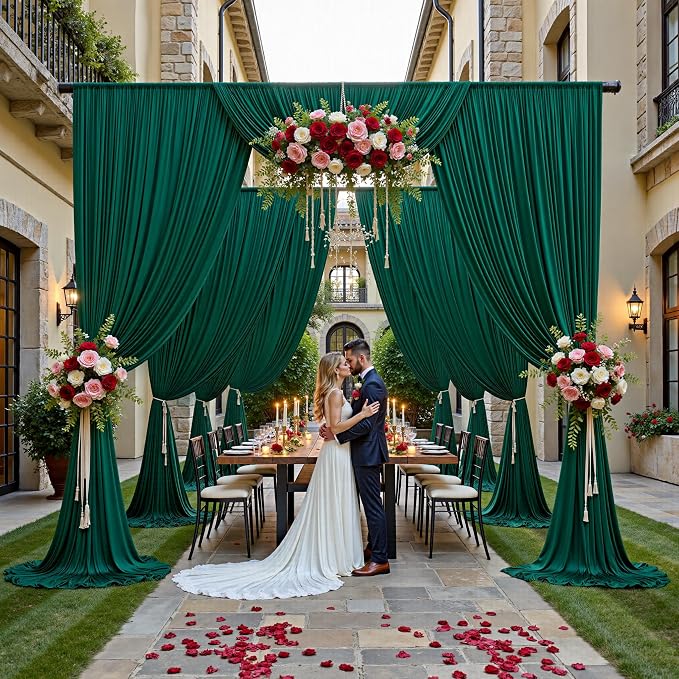 20ft x 15ft Hunter Green Backdrop Curtains