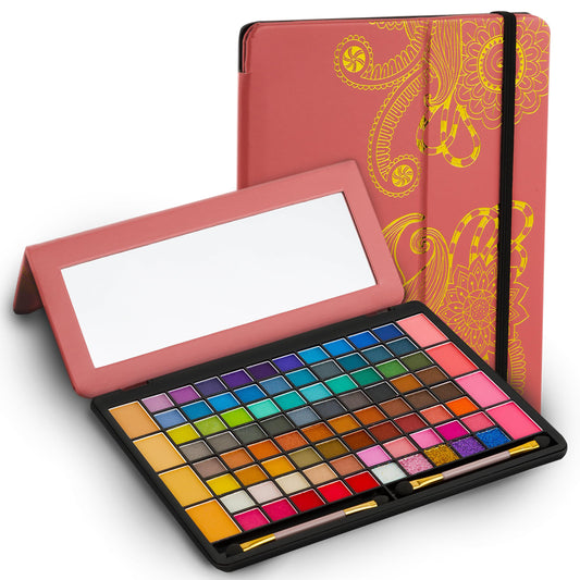 Toysical All In One Makeup Kit In Leather Case - Eye Shadow Palette Makeup For Girls, Teens And Women, Highly Pigmented - 88 Col