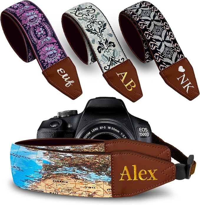 Art Tribute Custom Camera Strap World Map