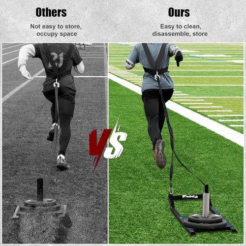 GanFindX Weight Sled - Fitness Strength Training Equipment for Speed Improvement | Compatible with 1" & 2" Plates