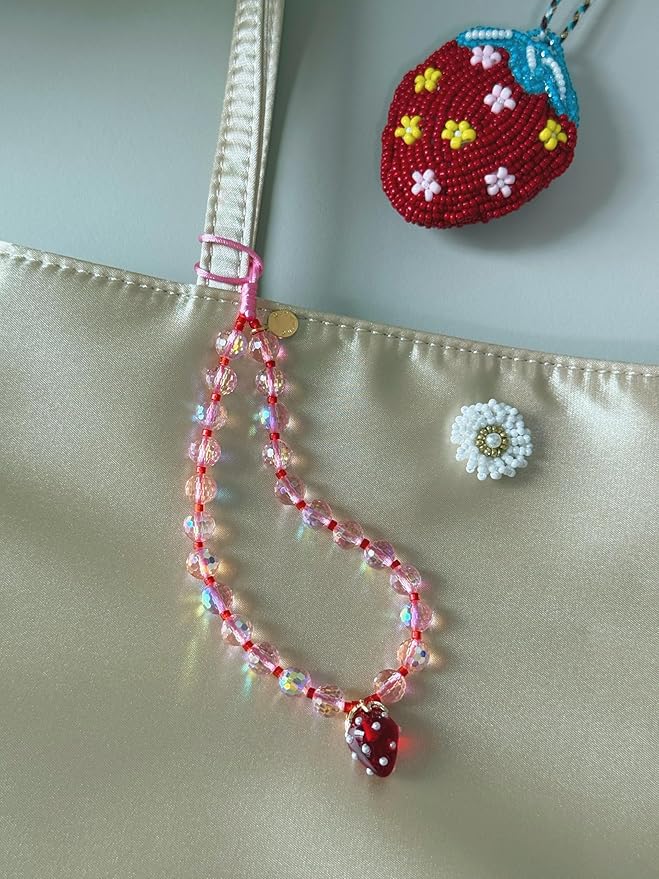 Drawwind Phone Charm Beaded Wristlet Strap Universal Cell Phone Lanyard Cute