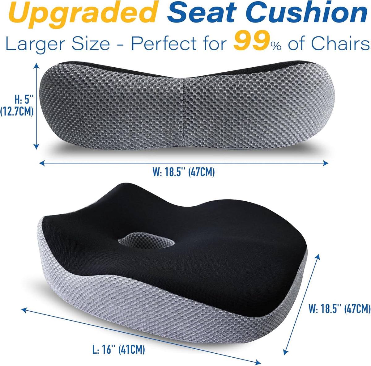 Allaboutsla Car Seat Cushion for Driving, Car Seat Pillow for Short Drivers