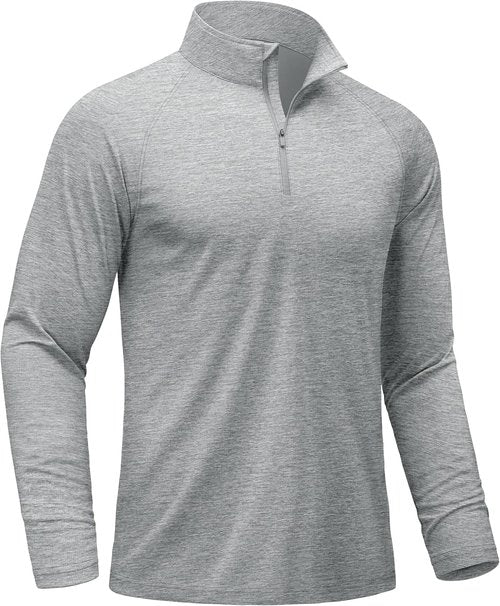 MAGCOMSEN Men's Lightweight Quarter Zip Pullover - Athletic Dry Fit Sun Shirt for Running & Golf