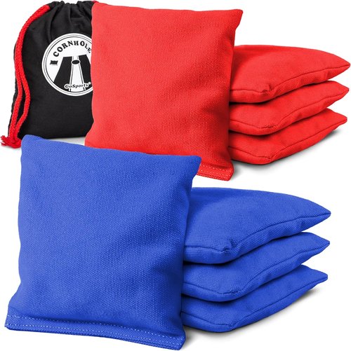 GoSports Official Regulation Cornhole Bean Bags Set of 8 - All Weather Durable Design | American Stars and Stripes or Red and Blue