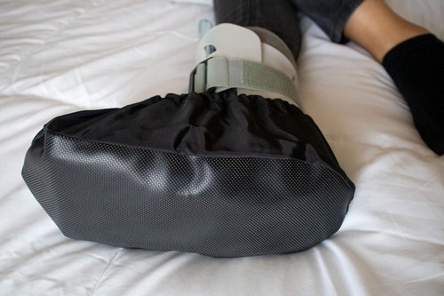 MyShoeCovers Fracture Walking Boot Cover - Durable Black Design, Large Size