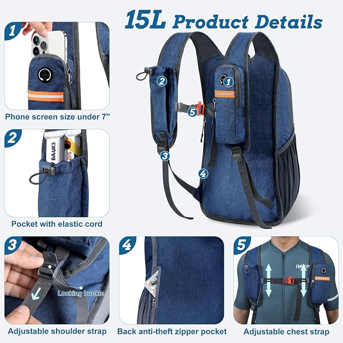 BECOJADDE 15L Small Hiking Backpack