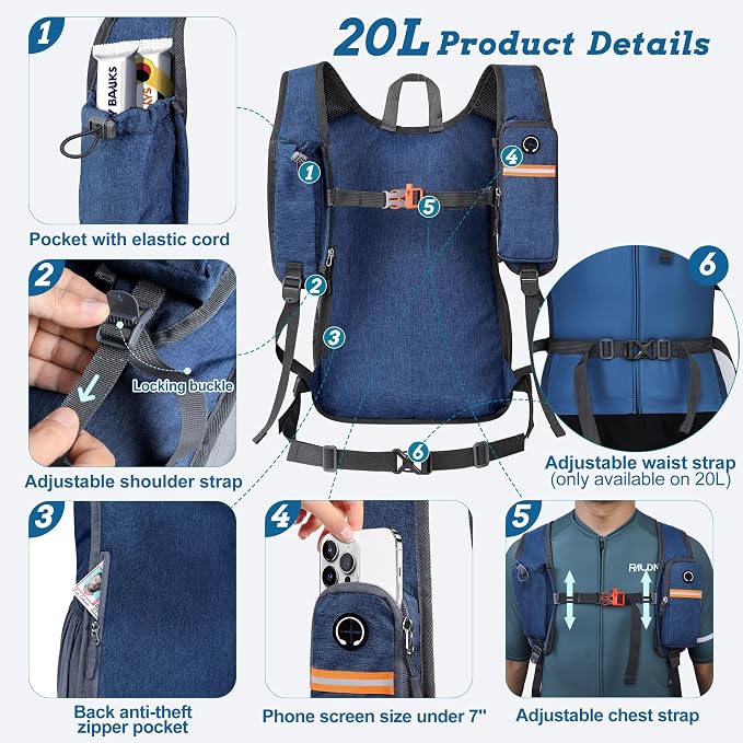 BECOJADDE 20L Small Hiking Backpack