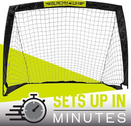 Franklin Sports Blackhawk Soccer Goal - Portable Pop-Up Nets for Indoor & Outdoor Use - Youth & Adult Sizes Available