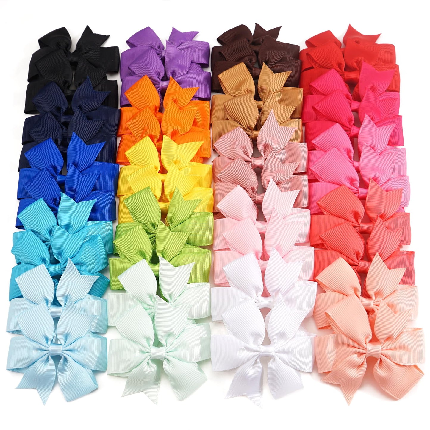 C  LLOT 40Pcs 3.5 Inch Boutique Grosgrain Ribbon Pinwheel Hair Bows Alligator Clips For Girls Toddlers Accessories Teens Gifts I