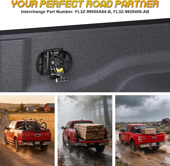 2PCS Retractable Ratchet Straps,Compatible with 2015-2025 2026 Ford F150 Auto Retract Securing Strap,Integral Retractable Tie Down Straps for F250/F350/F450/F550,Retractable Truck Bed Ratchet Straps
