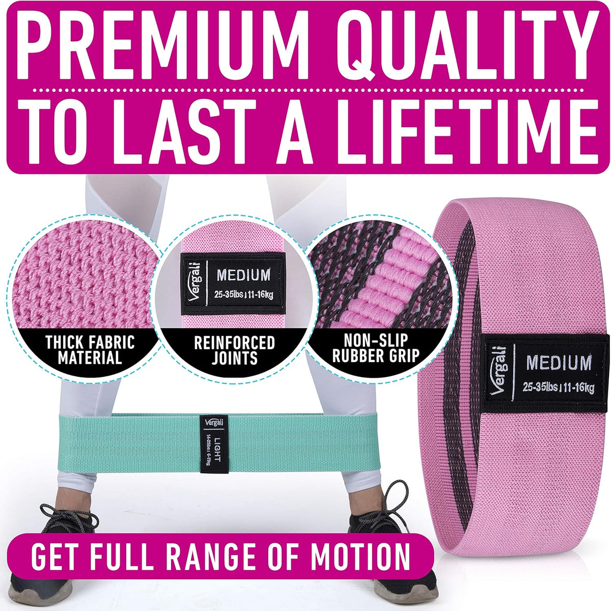 Resistance Bands - Fabric Elastic Workout Bands Set for Legs, Glutes & Thighs | 4 Booty Bands Guide