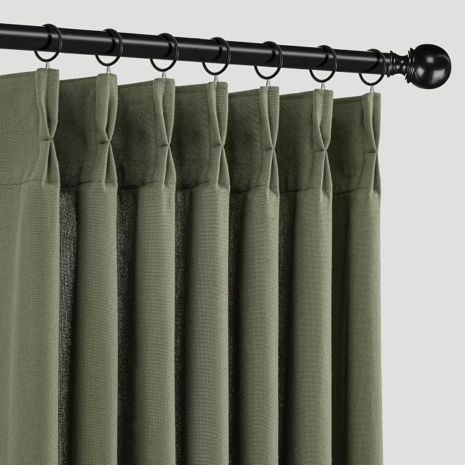 Memory Trained Pinch Pleated Curtains 108 Inches Long, Linen Pinch Pleat Sheer