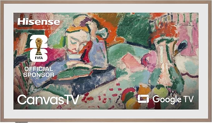 Hisense 55-Inch Class QLED 4K S7N CanvasTV Series Dolby Vision HDR Google Smart TV (55S7N) - 144Hz, Art Mode, Anti-Glare Panel, Hi-Matte Display, Frame & UltraSlim Wall Mount Included