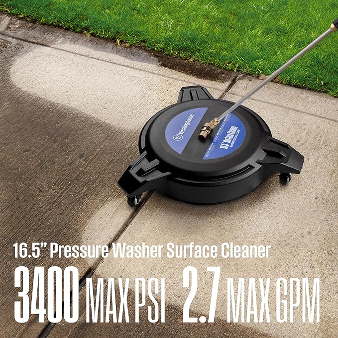 Westinghouse Universal 16.5" Pressure Washer Plastic Surface Cleaner Attachment - 3400 Max PSI, 1/4” Connector - for Gas and Electric Pressure Washers
