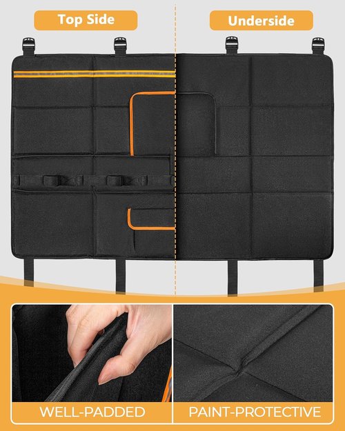 Marscamd Tailgate Bike Pad - Thick Protector for Mid-Size Pickup Trucks | Holds Up to 5 Bikes, 51" Wide, Black