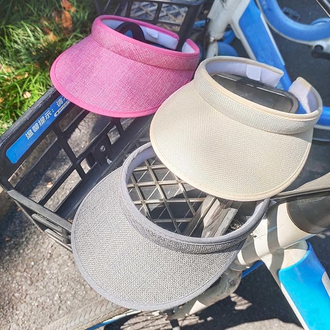 3 Pieces Clip On Visors Women Men Visor Sun Hats Hat Outdoor Sports Golf Beach Travel Tennis Cap