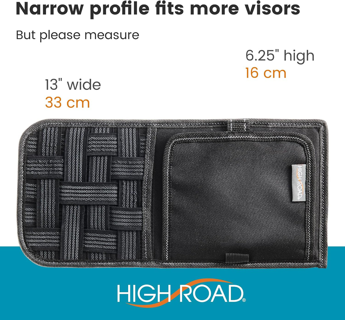 Visor Organizer with Mirror and Hidden Registration and Insurance Pocket