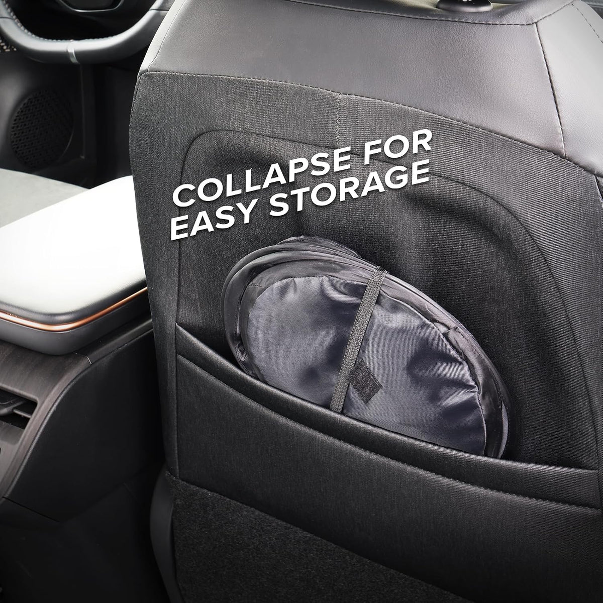 Armor All Car Trash Can, 3.3 Gallon Pop-Up Garbage Bin, Waterproof, Loop for Hanging, Velcro Base, Washable, Metal Frame, Portable Collapsible Design for Easy Storage, 12” Inch High x 9” Inch Wide