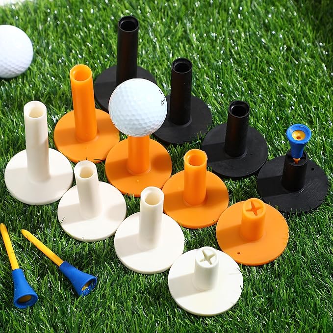 12 Pieces Golf Range Tees Set Rubber Golf Tees for Mats Driving Range 6 Pieces for Practice Mat Mixed Size