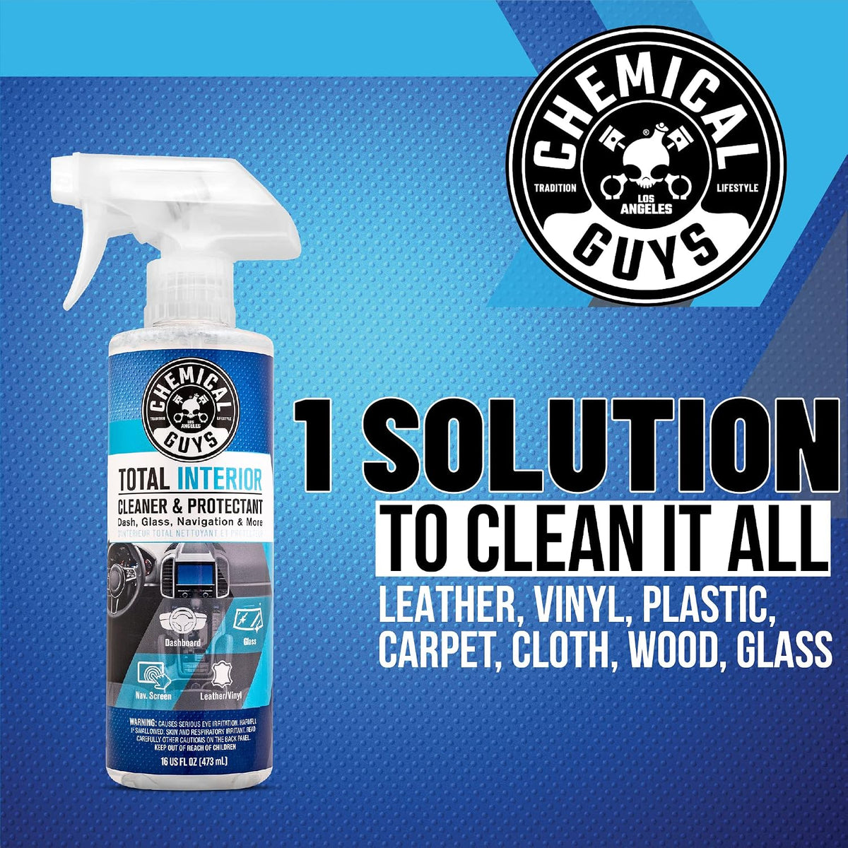 Chemical Guys Complete Leather and Total Interior Kit for Cars, 9 Piece | Conditioner and cleaner for cars, furniture, office seating, and luxury vehicle owners, safe on natural, synthetic, and faux
