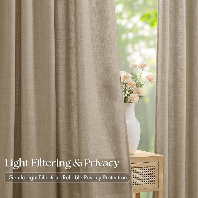 Burlywood Birch 100 Inch Long Curtains