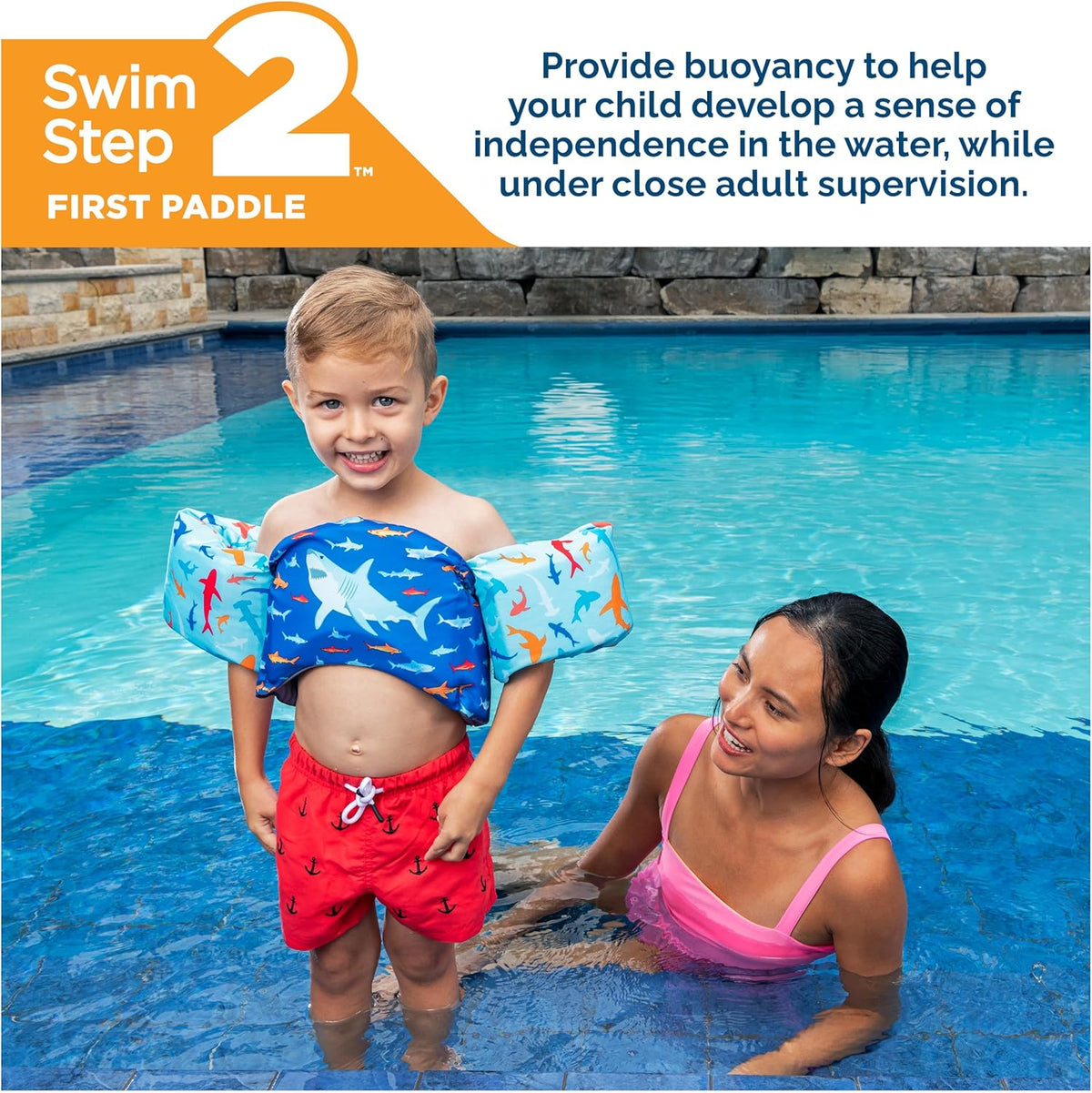 SwimWays Swim Trainer Life Vest - US Coast Guard Approved Kids Swim Vest for Safety & Comfort