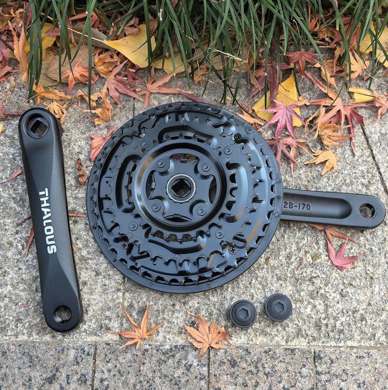 THALOUS Bicycle Crankset 6 7 8 Speed 42/34/24T Universal Square Crank Set 170MM Crank Arm for Mountain Bike