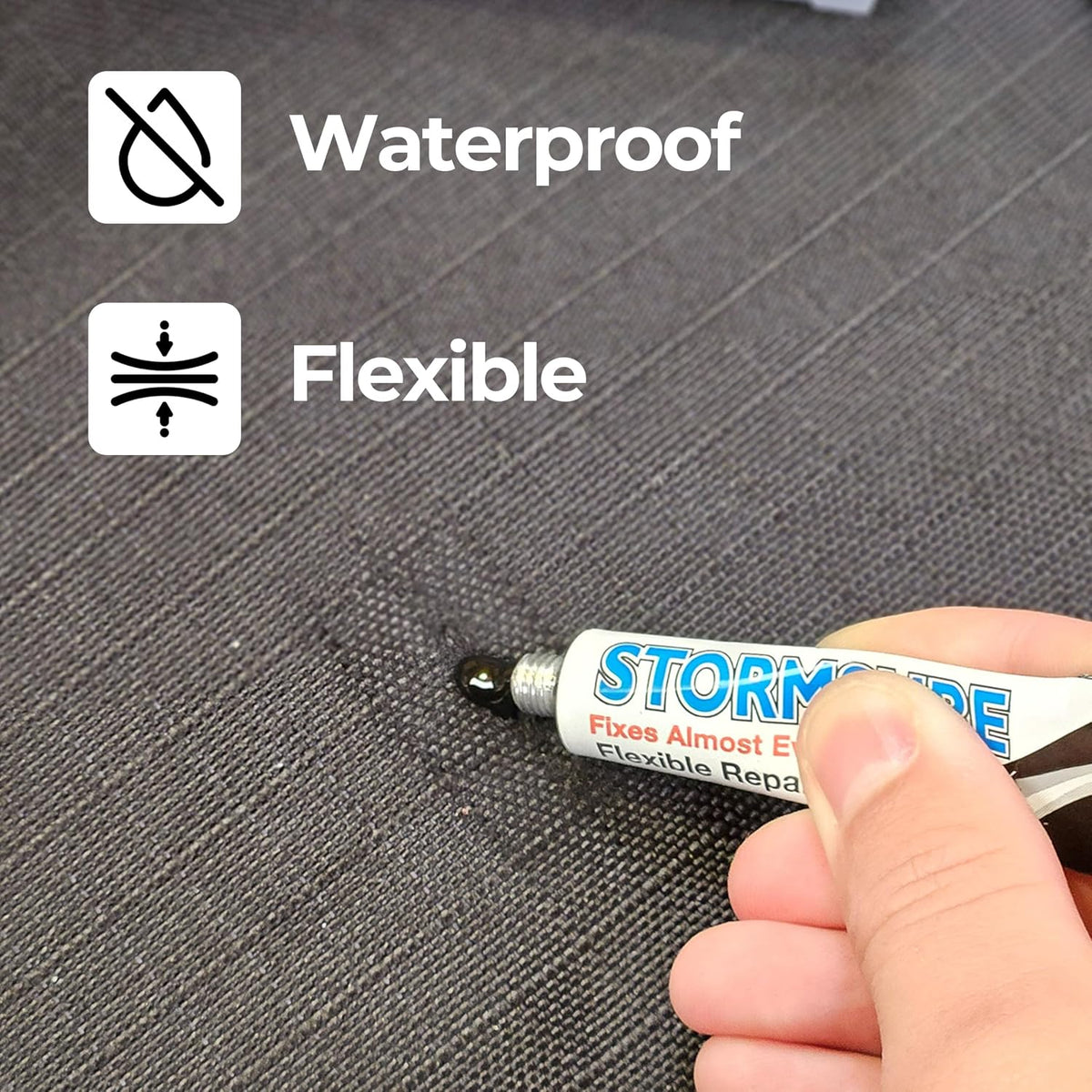 Stormsure Car Roof Repair Kit in Black - Durable, Waterproof Fix for Leaks and Tears, Ideal for All Vehicle Types