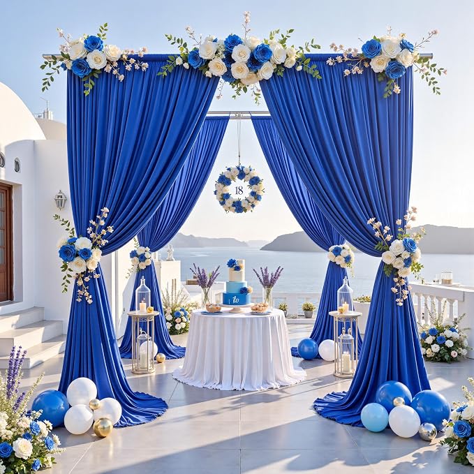 20ft x 12ft Wrinkle Free Royal Blue Backdrop Curtains