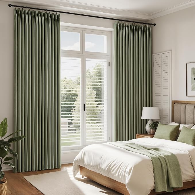 Memory Trained Pinch Pleated Curtains 90 Inches Long, Linen Pinch Pleat Sheer
