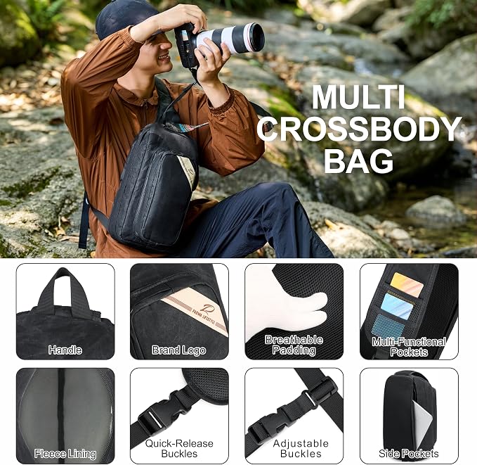 Padwa Lifestyle Black Crossbody Camera Bag