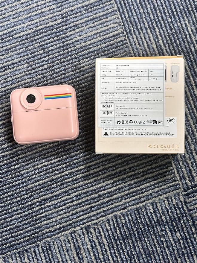 Kids Camera Instant Print with Color Printing Paper and Protective Case 32GB