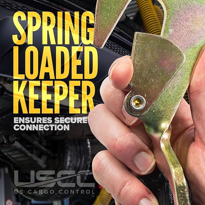 US Cargo Control Twisted Snap Hook Ratchet Straps 2 Inch x 8 Foot (4-Pack), 10,000 LBS Break Strength, Car Tie Down Straps for Trailers, Tie Down Cars, Motorcycles, Race Cars - Low-Profile Ratchet