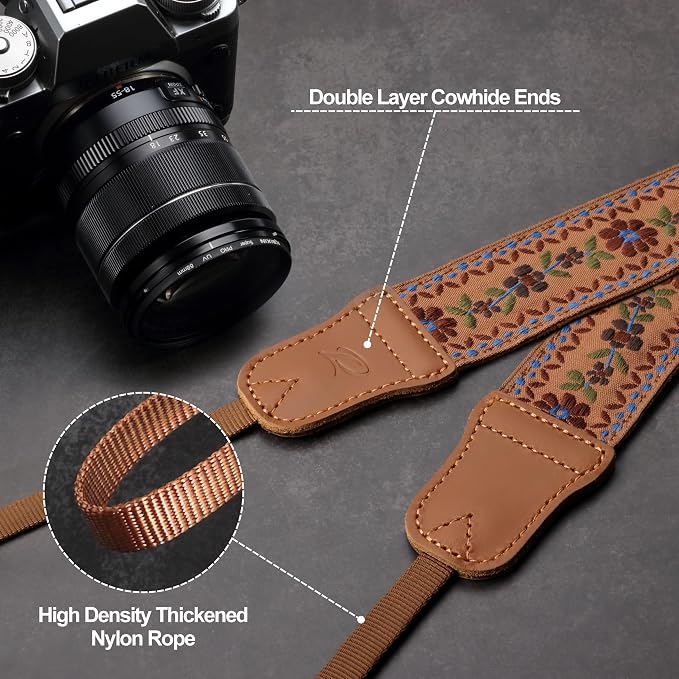 Padwa Lifestyle Embroidered Floral Camera Strap