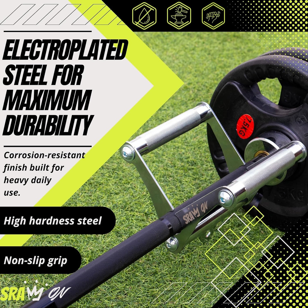 V Bar Attachment | Landmine Handle for Barbell - Durable Steel with Electroplating | USA Patented