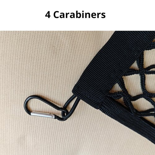 Helmet Holder for Backpack, Could be Used as Cover and Container, 4 Sides Elastic Bands, Comes with 4 Carabiners, Carrying Your Helmet in an Elegant Way