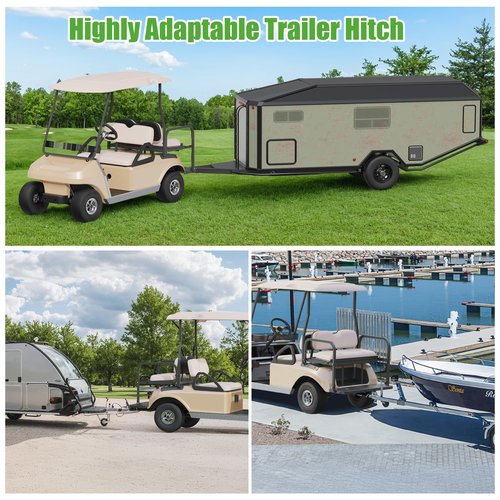 10L0L Heavy Duty Golf Cart Trailer Hitch Kit with 2" Receiver - Under Rear Seat/Footrest Mount, Universal Fit for Yamaha, EZGO, Club Car - Easy Installation