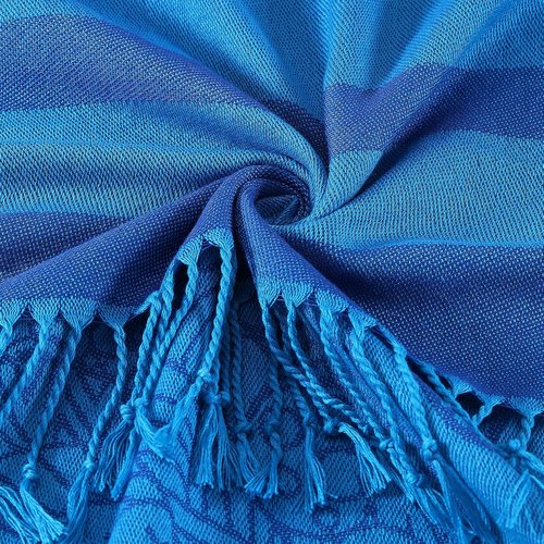 Genovega Oversized Cotton Beach Towel - Lightweight, Quick-Dry, Sandless | 72"x36" Blue Whale Design