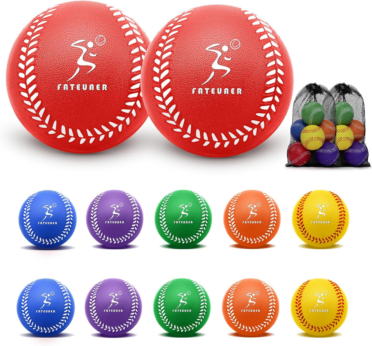Skiennix Foam Baseballs - Soft Training Balls for Kids | Safe Indoor/Outdoor Play - 6 Pack & 12 Pack Options