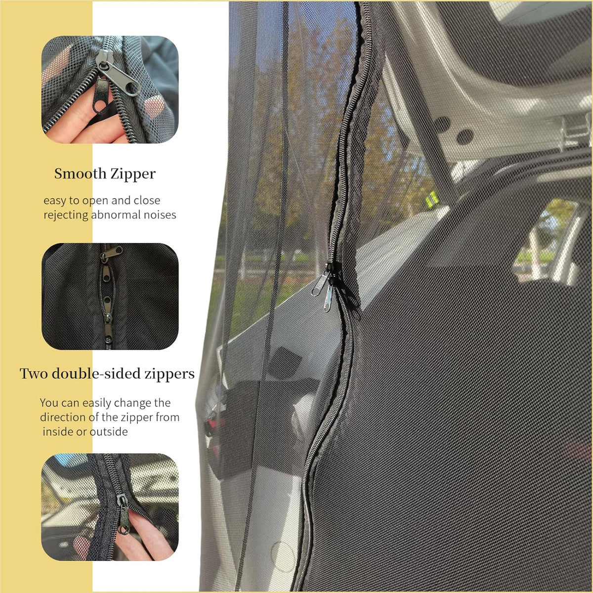 Car Camping Tailgate Mesh Screen for SUV, Mini Van, Great for Ventilation and Mosquito Prevention Car Camping Accessories