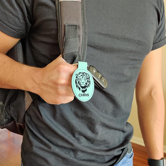 LaserGram Oval Keychain, Disc Golf, Personalized Engraving Included