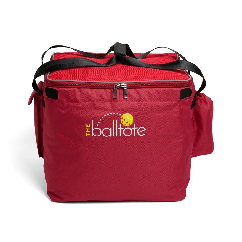 Racket Pets The Ball Tote - Replacement Bag for Tennis and Pickleball Pro Teaching Cart Hopper, Large Tote Bag For 150 Tennis Balls or 100 Pickleballs, Frame Not Included, (Red)