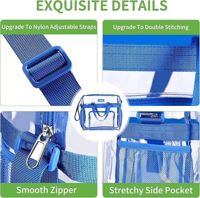 MAY TREE Clear Bag for Stadium Events 12×6×12 Clear Tote Lunch Bag