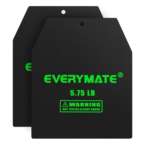 EVERYMATE Tactical Weighted Vest Plates – 3.75/5.75/8.75/14.5/19.75LB Pairs – Insert Weighted Vest Plates- Contoured Ergonomic Fit – WODs, Strength Training, Running, Weight Plates for Vest