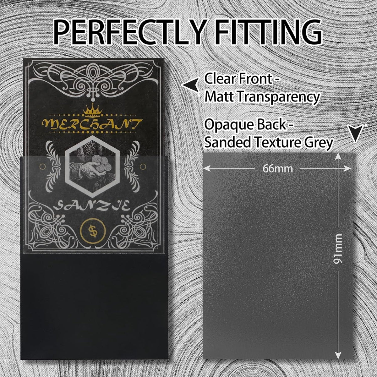SANZIE Matte Card Sleeves - Premium Deck Protectors for MTG & TCG | 68 Count Deep Gray