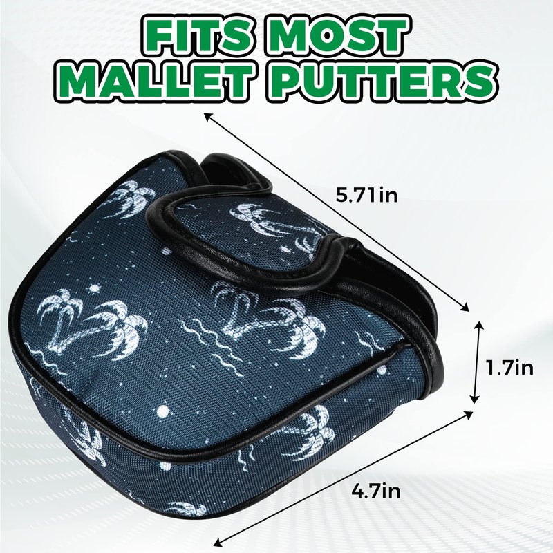 VIXYN Mallet Putter Cover - Cool Mallet Putter Headcover - Magnetic Fleeced Lined Head Covers to Protect Your Golf Clubs (Flamin (Palm Springs)